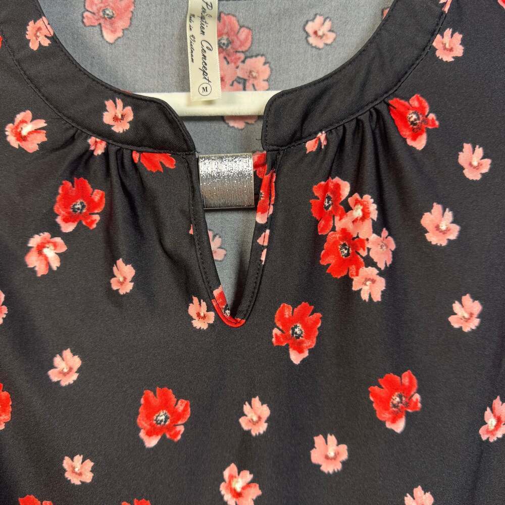 Perception Concept Floral Sleeveless Blouse with Ruffled Neck - Picture 3 of 7